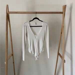 Intimately Free People white Long Sleeve Bodysuit